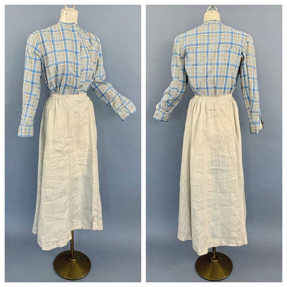 Antique Edwardian linen motoring skirt | 1900s 19… - image 1