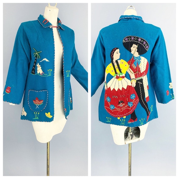 Vintage 40s Arte Azteca Mexican souvenir jacket |… - image 1