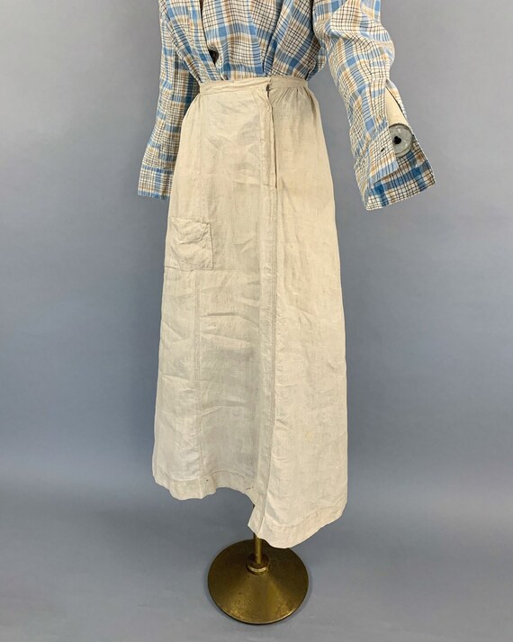 Antique Edwardian linen motoring skirt | 1900s 19… - image 6