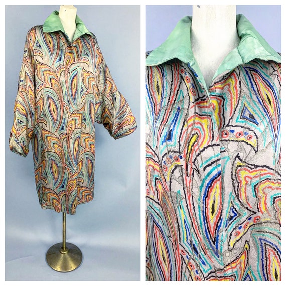 1920s Lamé opera coat | Vintage 20s RARE printed L