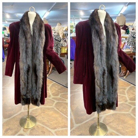 Vintage 40s velvet & fur coat | 1940s Forman's win