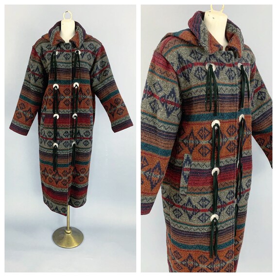 Vintage 80s Woolrich blanket coat 1980s 1990s Woolrich Aztec Etsy
