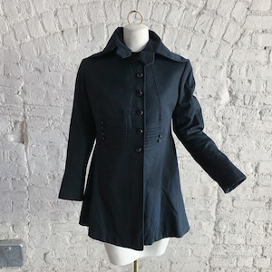 Antique Edwardian wool coat | 1900s 1910s black wool Edwardian coat jacket