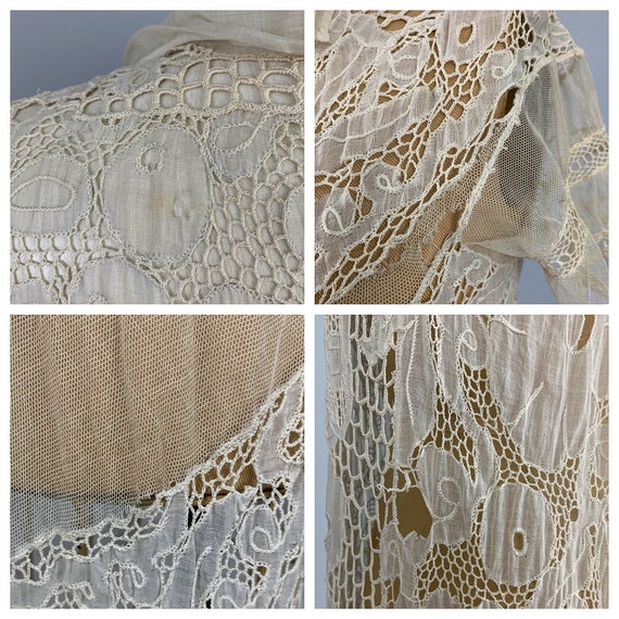 Antique Edwardian lace & net duster | Vintage 190… - image 10