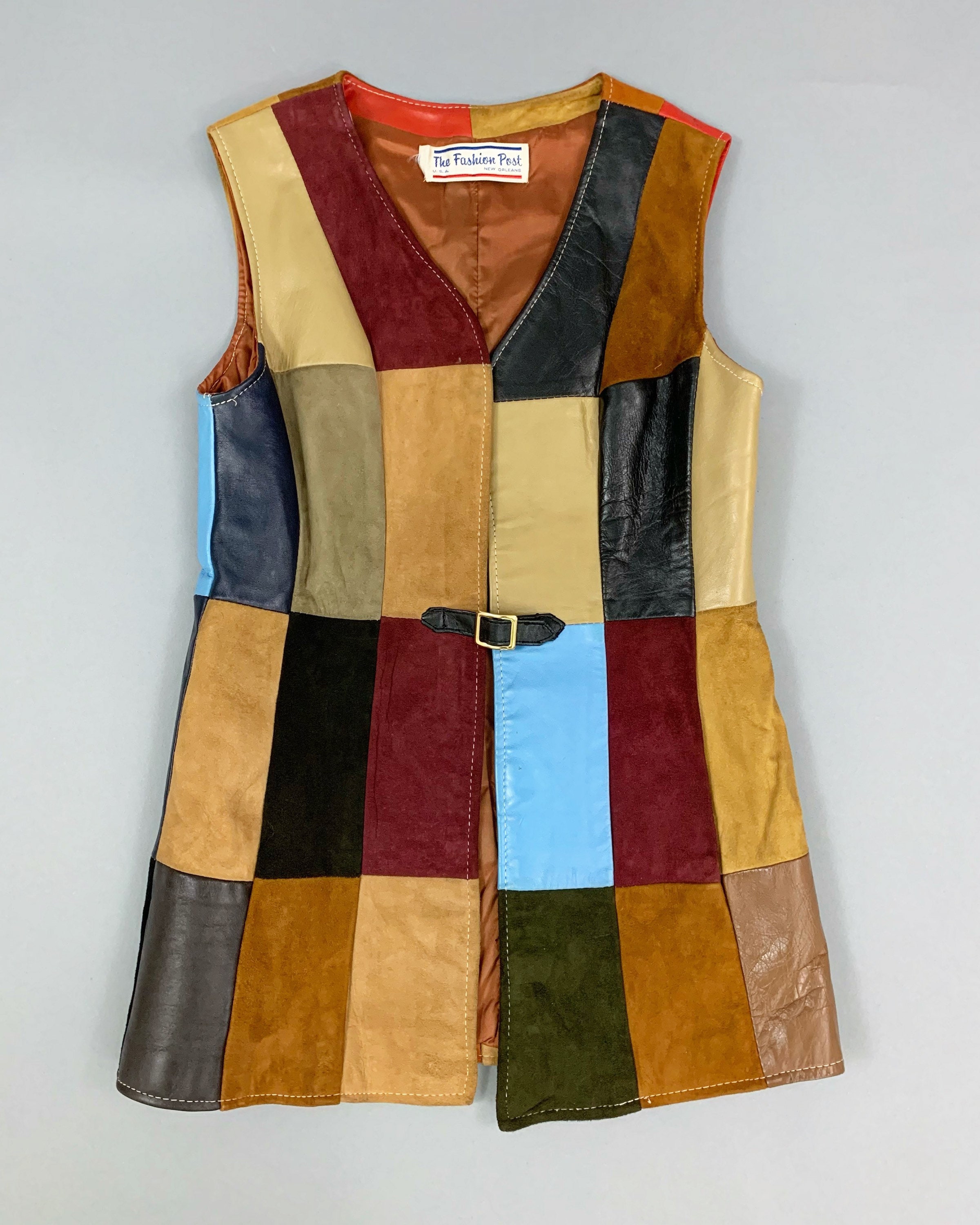 Vintage 70s Patchwork Leather Vest 1970s Fashion Post Pieced - Etsy