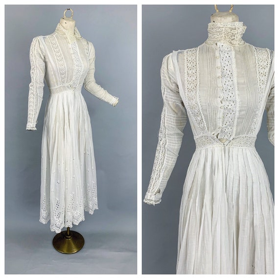 Antique early 1900s eyelet gown | Victorian Edwar… - image 1