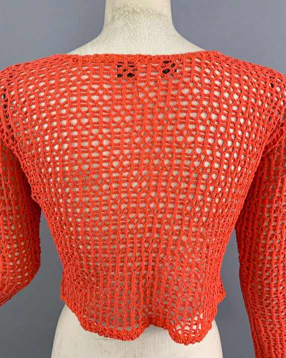 Vintage 90s Necessary Objects orange net cotton m… - image 10