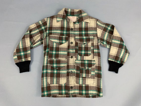 Vintage 50s 60s Filson plaid wool mackinaw jacket… - image 10