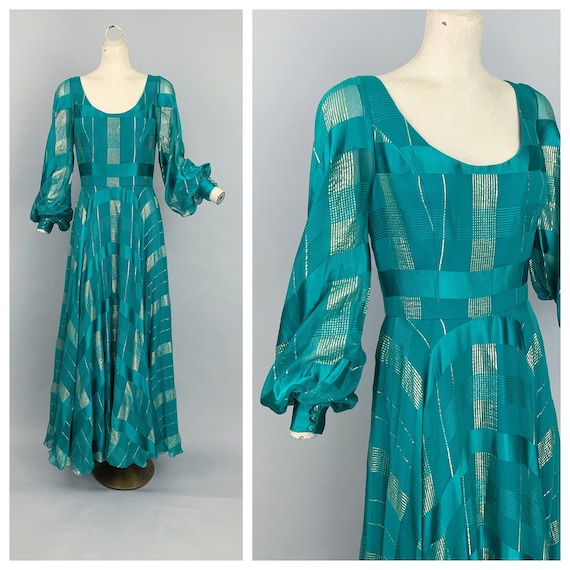 Vintage 70s Ruben Panis RARE silk gown / 1970s Rub