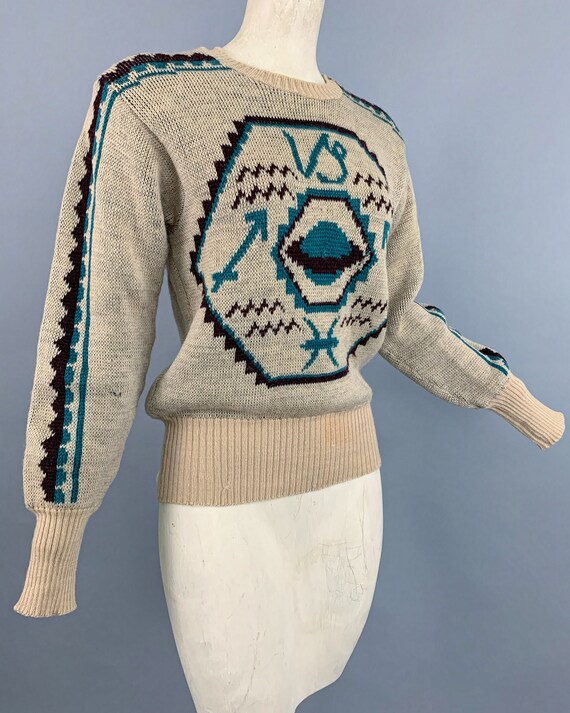 Vintage 40s Jantzen Zodiac wool sweater | Size 38 - image 5