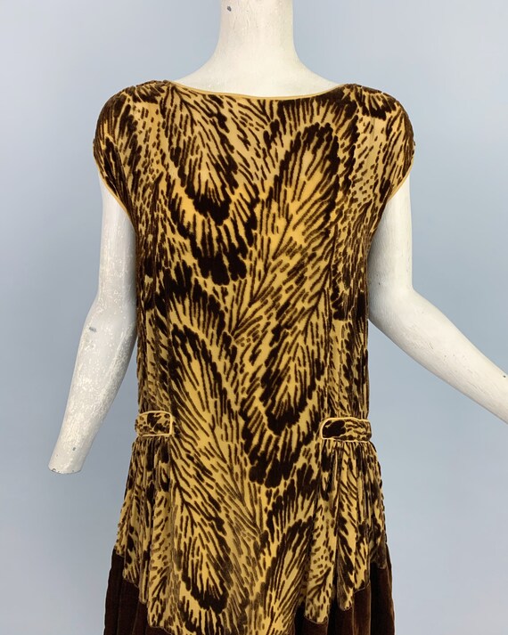 1920s burnout silk velvet flapper dress | Antique… - image 3