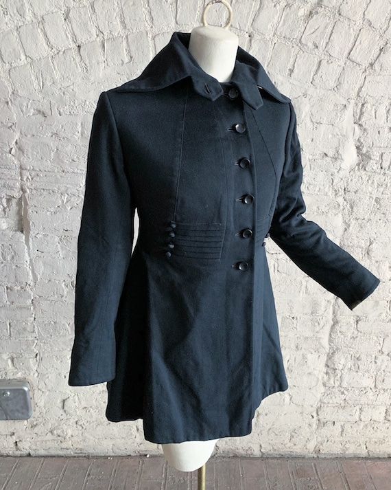 Antique Edwardian wool coat | 1900s 1910s black w… - image 4