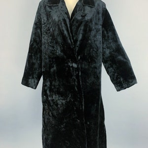 Antique Edwardian 20s plush coat Antique 1910s 1920s RARE black plush one button coat image 2