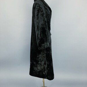 Antique Edwardian 20s plush coat Antique 1910s 1920s RARE black plush one button coat image 6