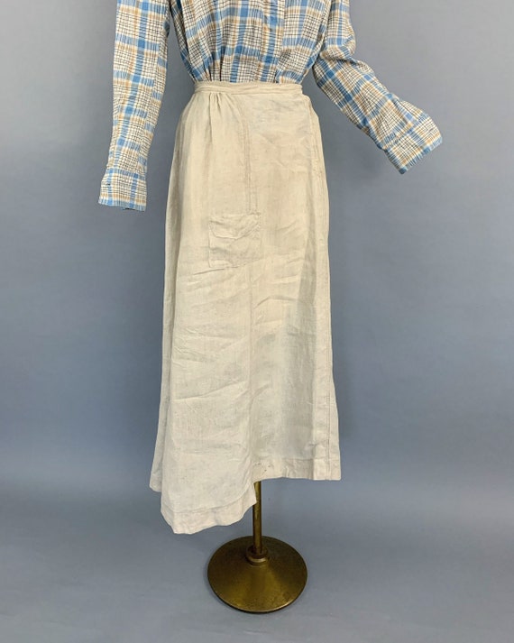 Antique Edwardian linen motoring skirt | 1900s 19… - image 7