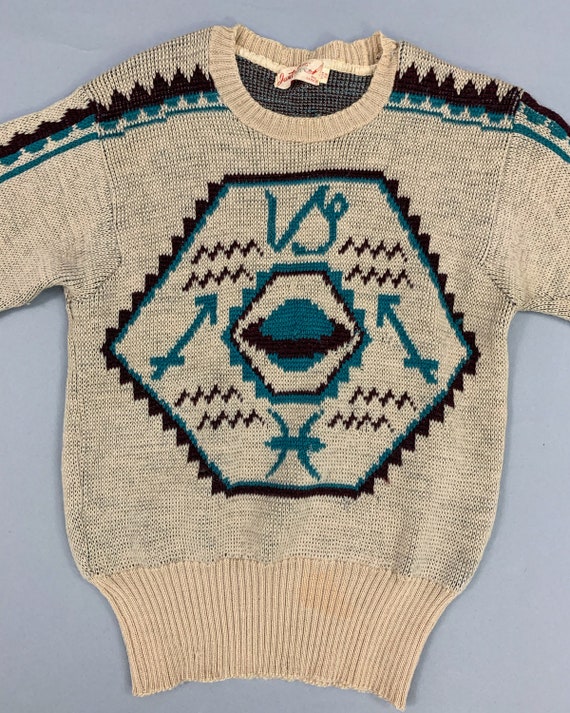 Vintage 40s Jantzen Zodiac wool sweater | Size 38 - image 9