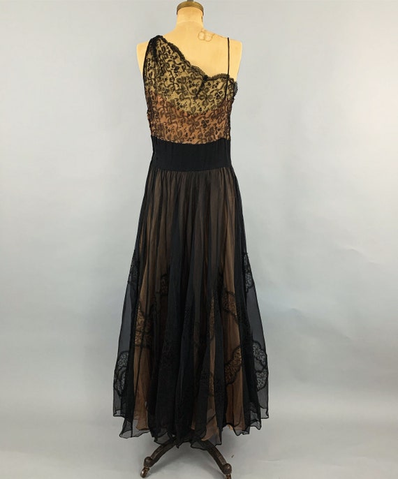 Vintage 40s 50s lace tulle evening gown | 1940s 1… - image 8