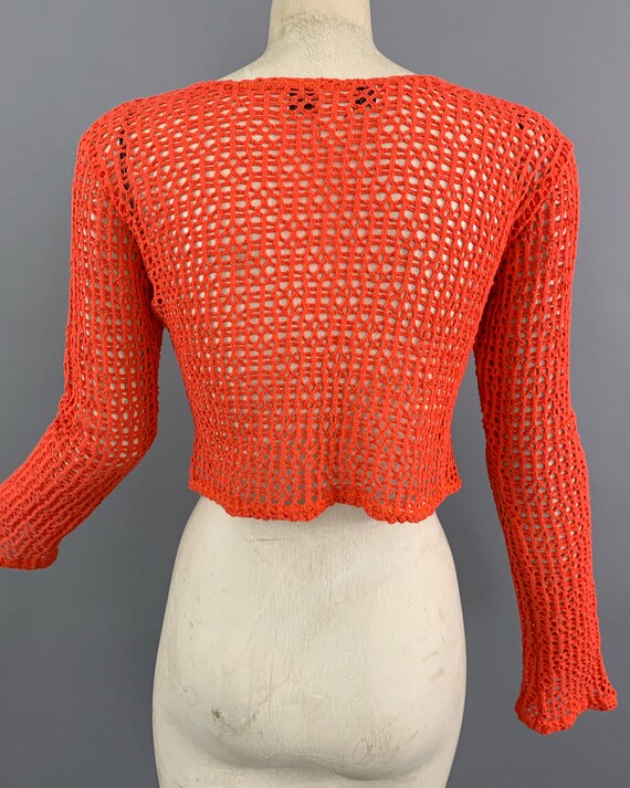 Vintage 90s Necessary Objects orange net cotton m… - image 9