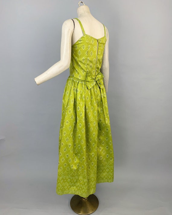 Vintage 40s 50s chartreuse gown | 1940s 1950s Ind… - image 10