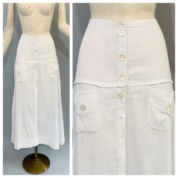 Antique 1900s 1910s walking tennis skirt in ribbed