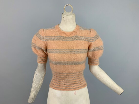 Vintage Joseph Magnin puff sleeve sweater | 1970s