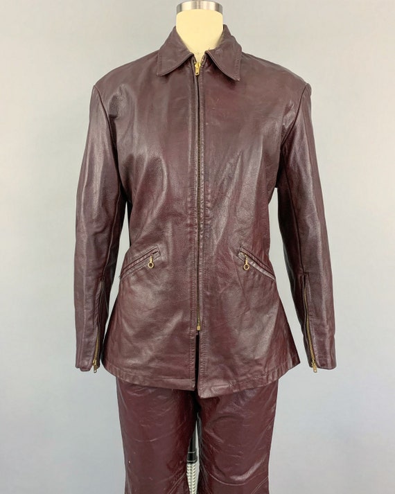 Vintage 70s Wheels of Man leather biker outfit | … - image 4