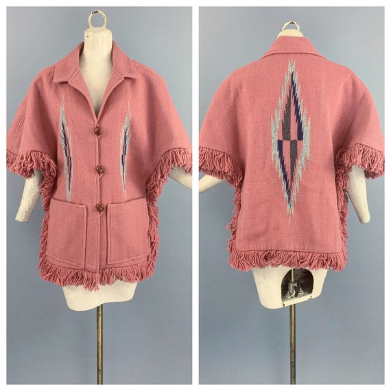 Vintage 70s Ortega's Chimayo Poncho | 1970s Ortega