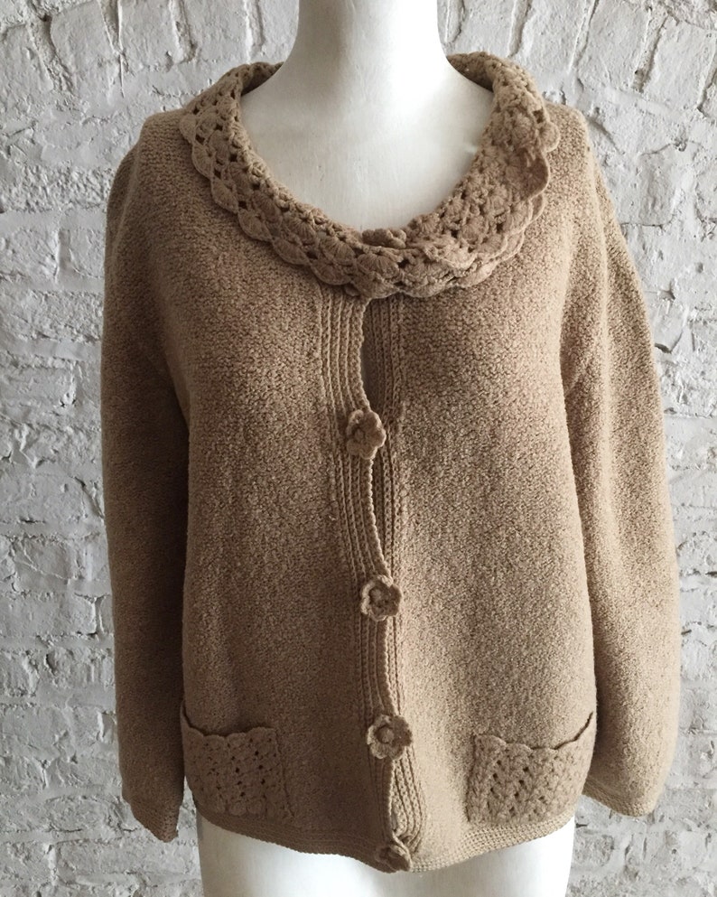 Vintage 20s 30s The Bon Marche boucle knit cardigan sweater
