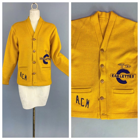 Vintage Eaglettes letterman sweater | 1930s 1940s