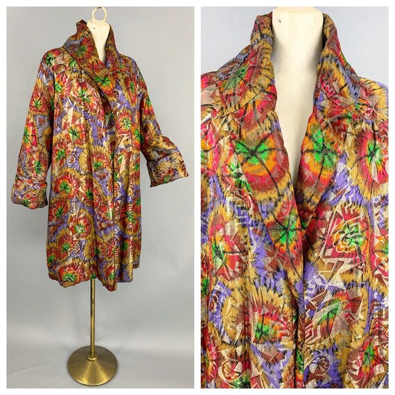 1920s Lamé opera coat | Vintage 20s RARE technicol