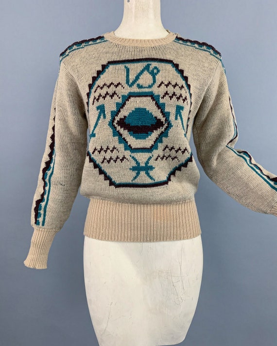 Vintage 40s Jantzen Zodiac wool sweater | Size 38 - image 3