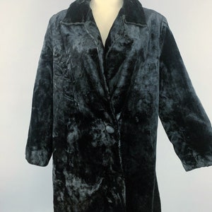 Antique Edwardian 20s plush coat Antique 1910s 1920s RARE black plush one button coat image 3