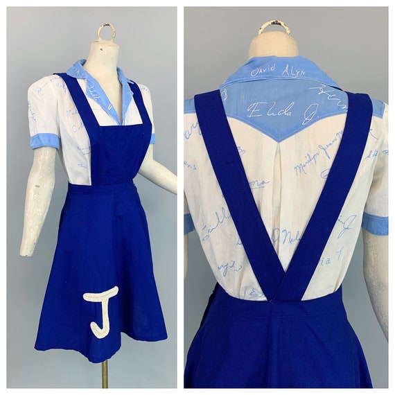 Vintage 30s 40s jumper dress | 1930s 1940s chain s