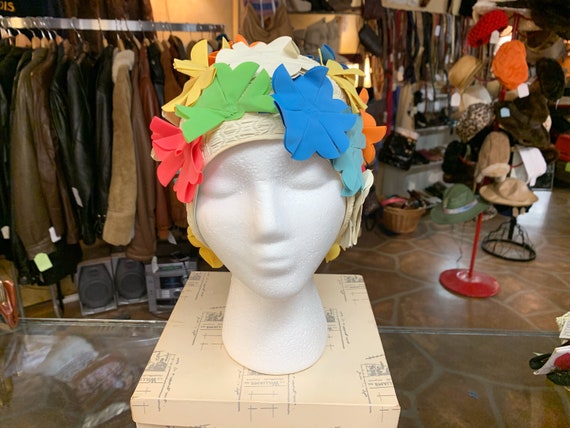 Vintage 50s 60s swim cap | 1950s 1960s floral bath