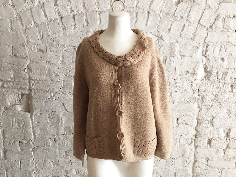Vintage 20s 30s The Bon Marche boucle knit cardigan sweater