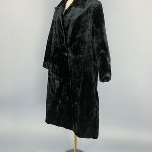 Antique Edwardian 20s plush coat Antique 1910s 1920s RARE black plush one button coat image 5