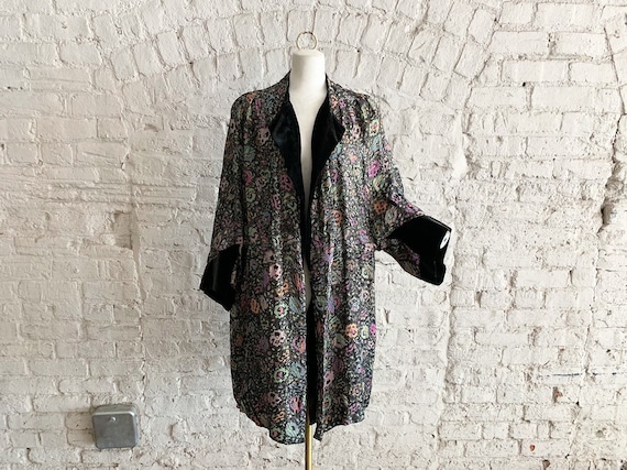 Vintage 20s RARE reversible metallic lame velvet o