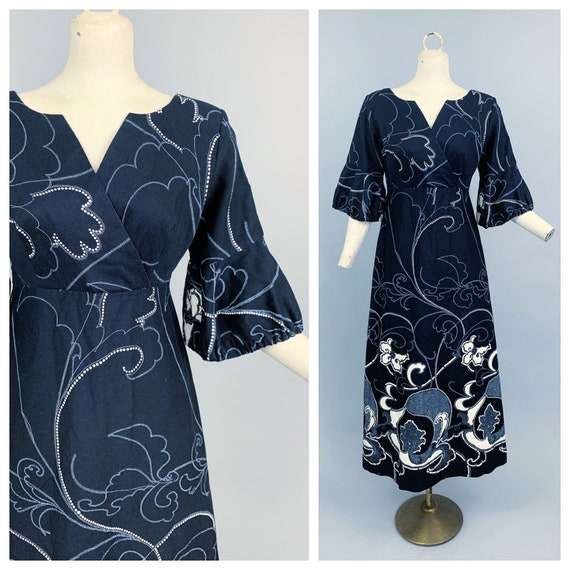 Vintage 70s Alfred Shaheen dress | 1970s Alfred Sh