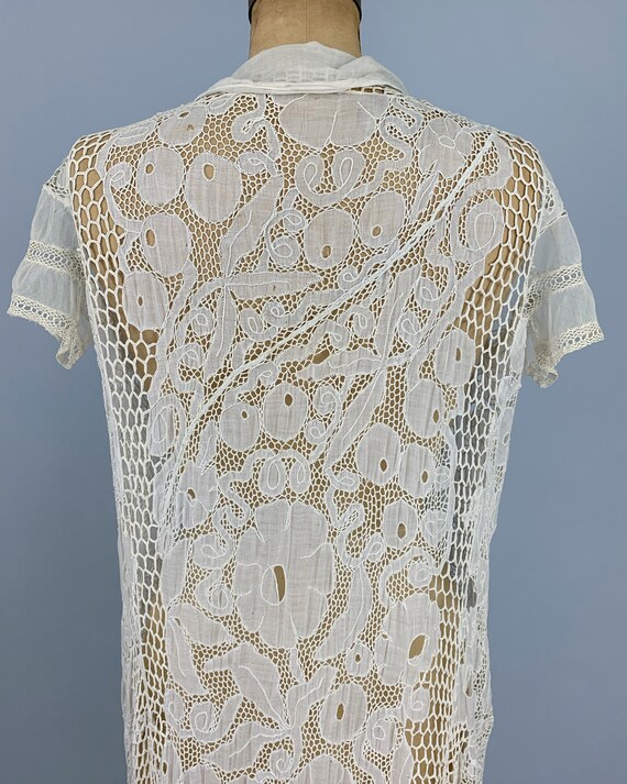 Antique Edwardian lace & net duster | Vintage 190… - image 9