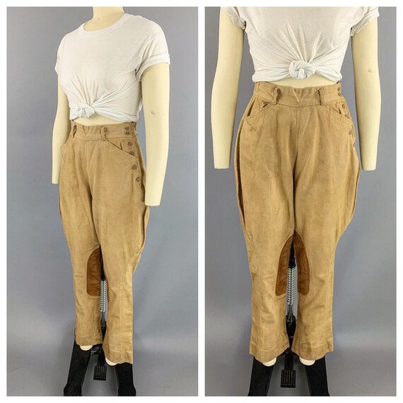 Vintage 40s khaki riding jodphurs | 1930s 1940s la