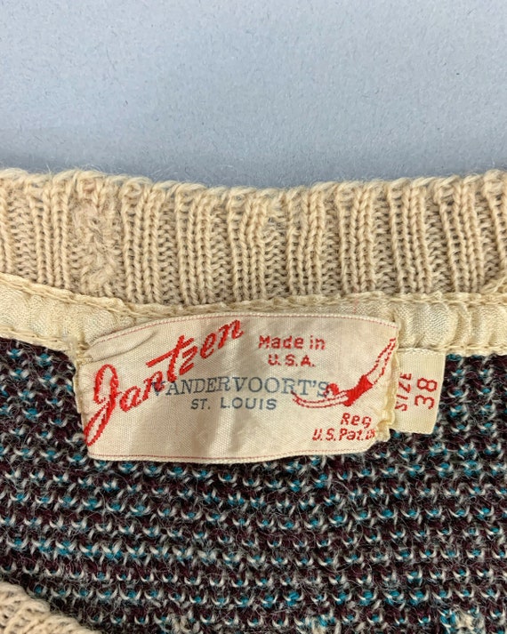 Vintage 40s Jantzen Zodiac wool sweater | Size 38 - image 2