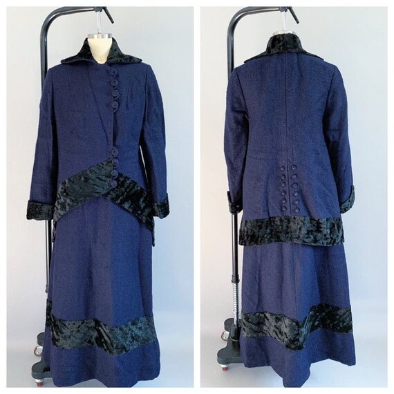 Antique Edwardian walking suit | 1910s wool and pl