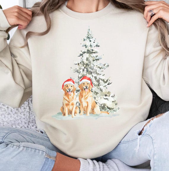 Christmas Golden Retriever Sweater, Christmas Dog Crewneck, Golden