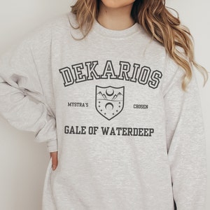 Dekarios - Gale of Waterdeep Sweater, Baldur's Gate 3, BG3 Gale, BG3 Sweatshirt, BG3 Shirt, Sports Grey, White, Aesthetic Sweatshirt