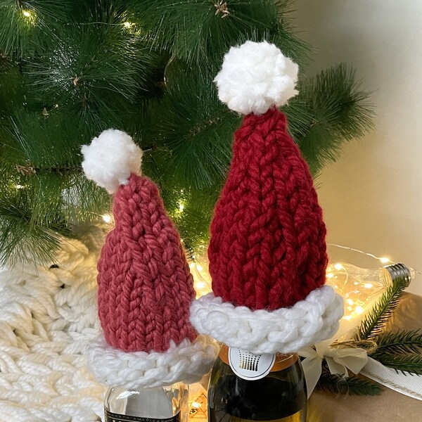 Knitted Santa Hat Etsy