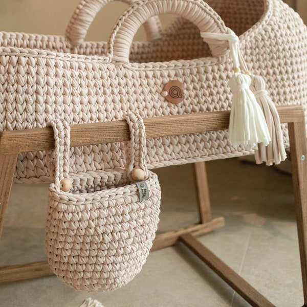 Hanging boho basket, toy storage bag,small wall handmade basket, lego storage, diaper caddy, organization and storage bedroom