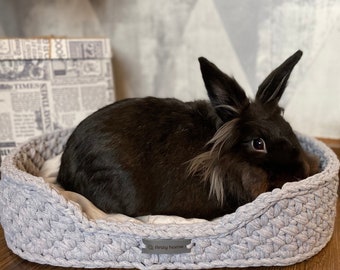 Bunny beds, personalized rabbits beds, pet furniture, bunny lounger bed