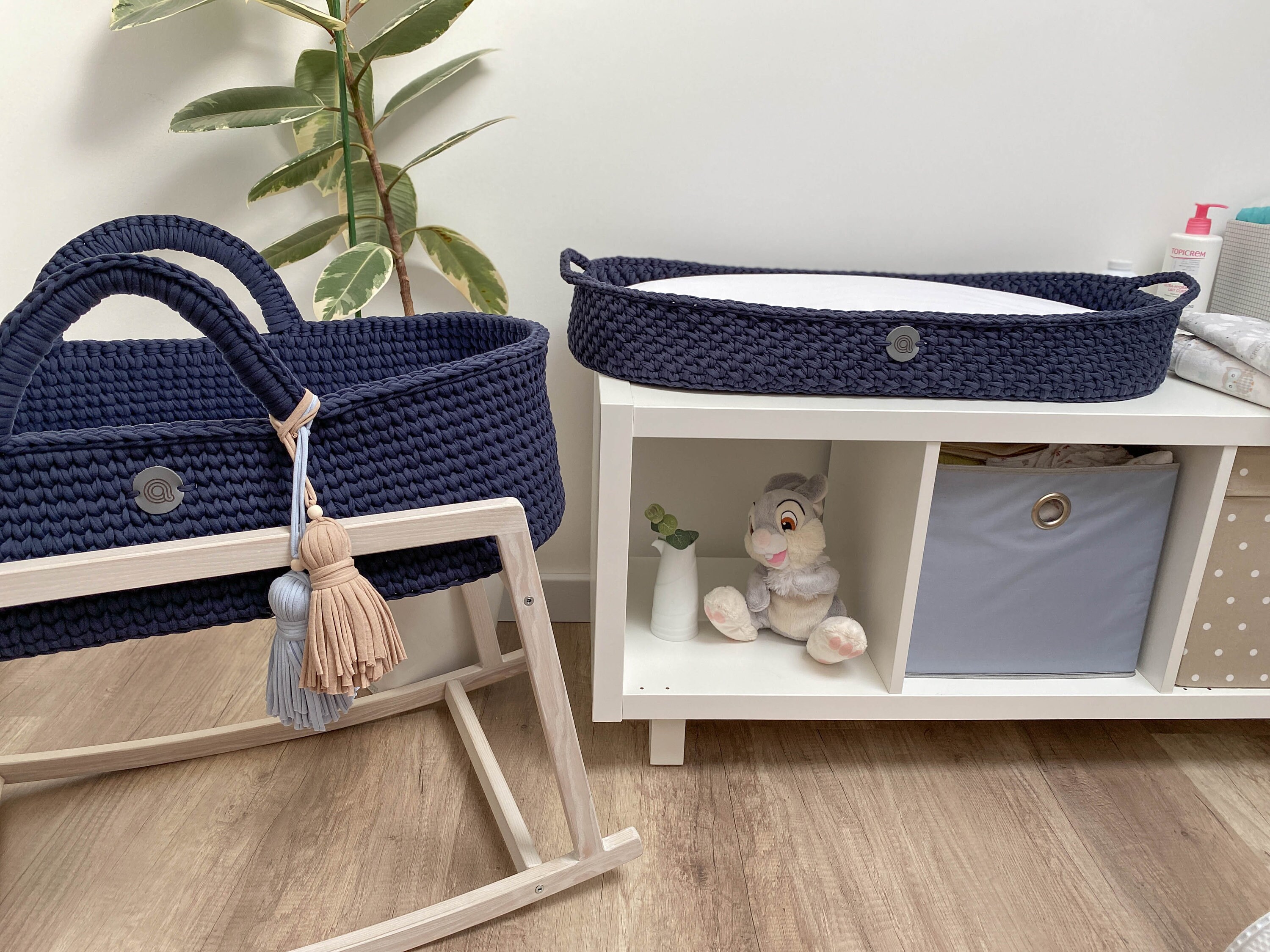 Blue baby changing basket with mattress new parent gift baby Etsy