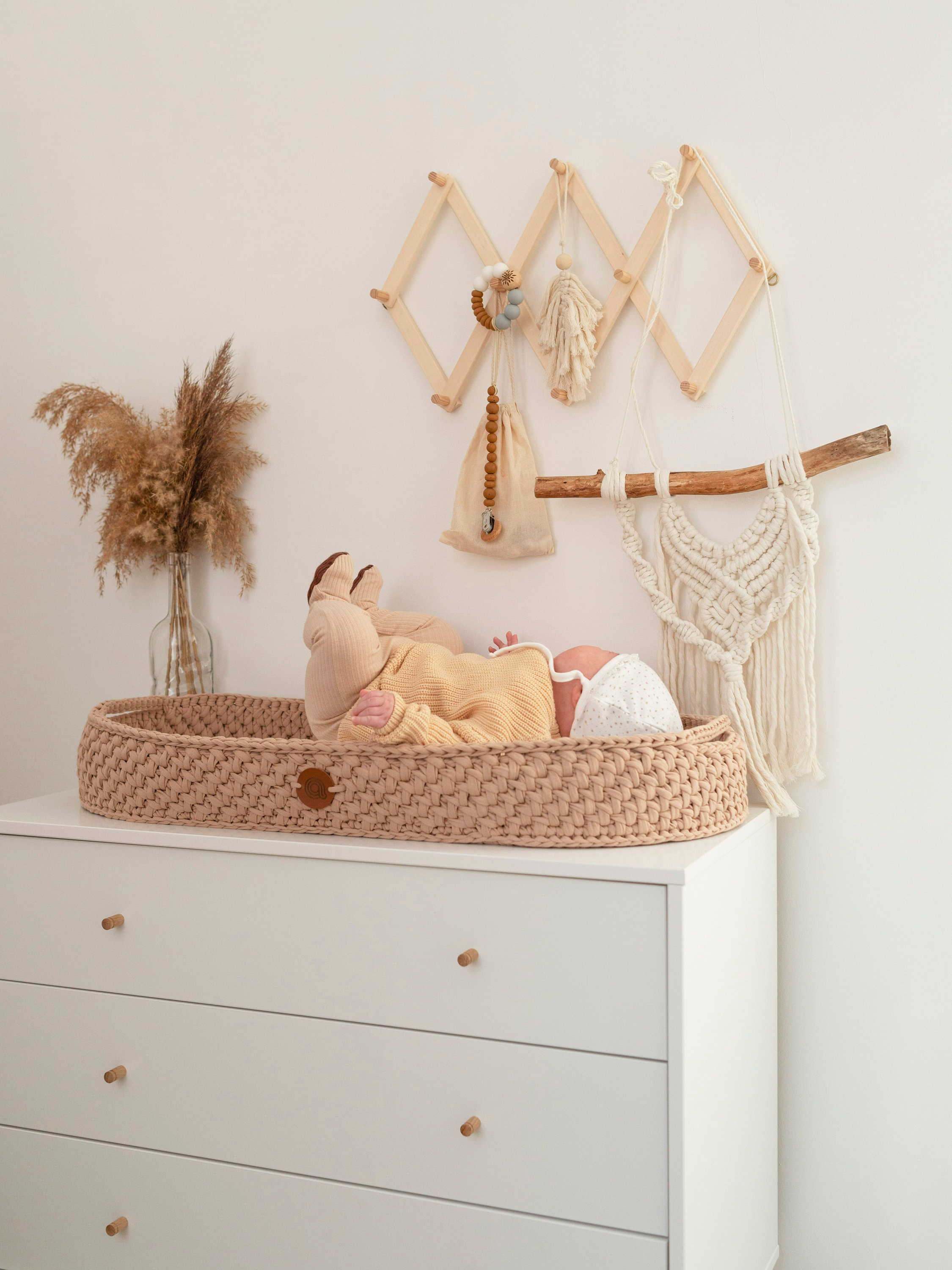 Changing Table Basket Baby Changing Basket Boho Changing Basket Natural Changing Basket Kids Changing Basket Wickelauflage Etsy UK