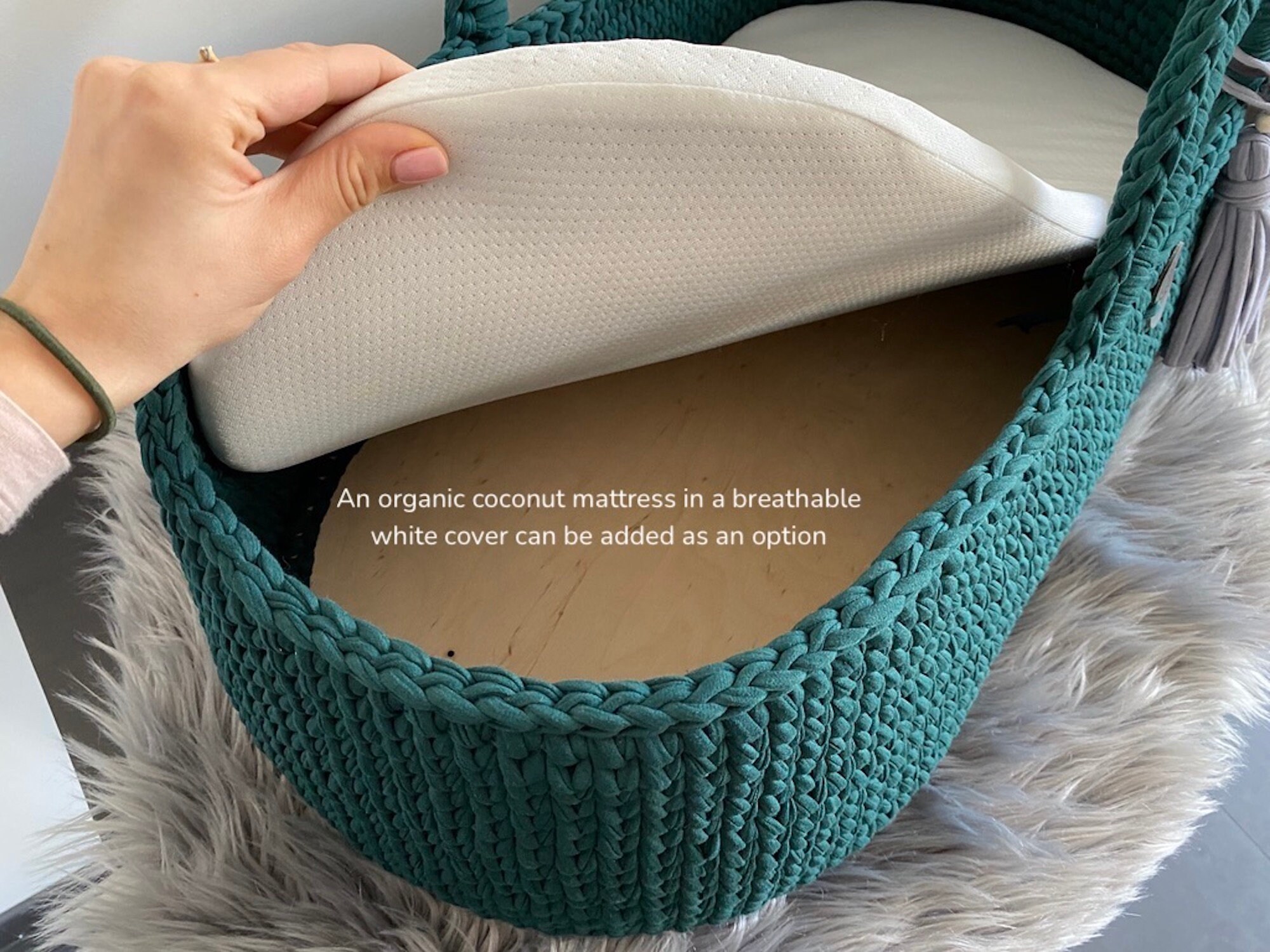 Beige Baby Moses Basket Baby Crib Baby Sleep Basket Baby Etsy